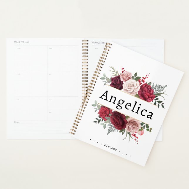 Watercolor Floral Custom Name Planner (Display)