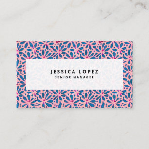 Watercolor Floral Cutouts Pattern Professional Business Card