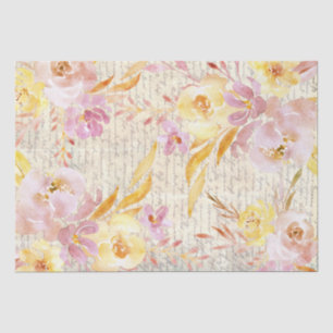 watercolor floral decorative tissue paper