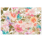 Watercolor Floral Decoupage with Pinks and Peach