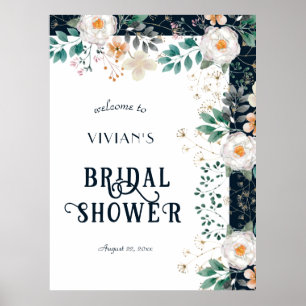 Watercolor Floral Deep In The Dream Bridal Welcome Poster