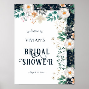 Watercolor Floral Deep In The Dream Bridal Welcome Poster
