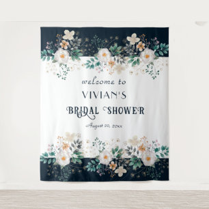 Watercolor Floral Deep In The Dream Bridal Welcome Tapestry