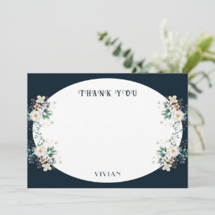 Watercolor Floral Deep In The Dream Thank You Card