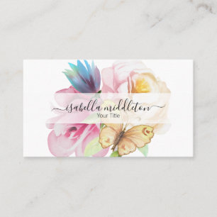 Watercolor Floral Design Business Card