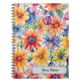 Watercolor Floral design Spiral Photo Notebook