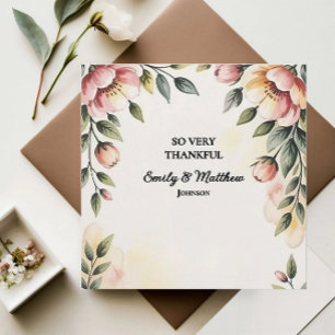 Watercolor Floral Designer Thank You Card
