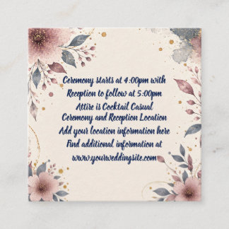 Watercolor Floral Details Enclosure Card