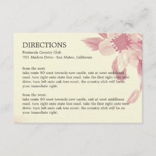 Watercolor Floral Directions Card