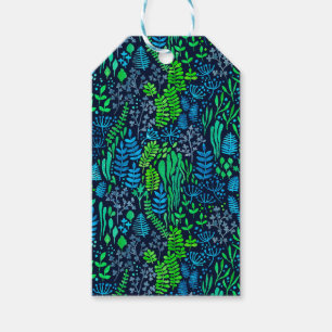 Watercolor floral doodles dark background gift tags