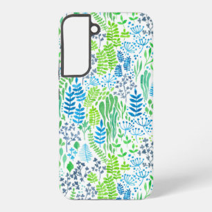 Watercolor floral doodles white samsung galaxy case