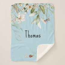 Watercolor Floral Drop, Baby Boy Stroller