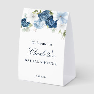 Watercolor Floral Dusty Blue Bridal Shower