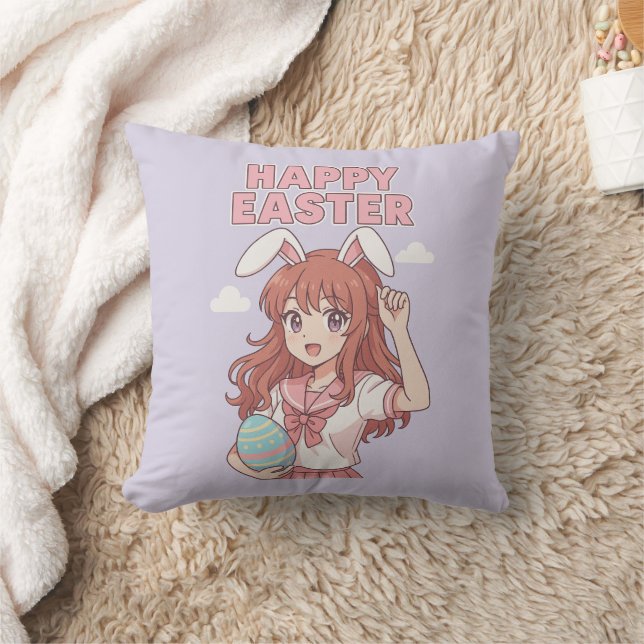 Watercolor Floral Easter Bunny Cushion (Blanket)