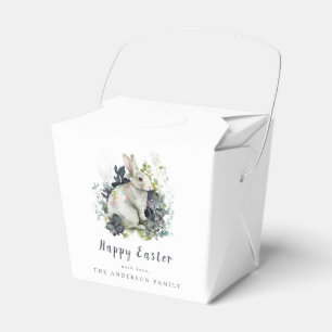 Watercolor Floral Easter Bunny Favour Box