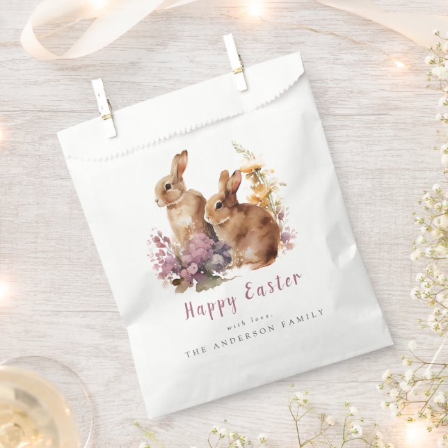 Watercolor Floral Easter Favour Bag (Clipped)