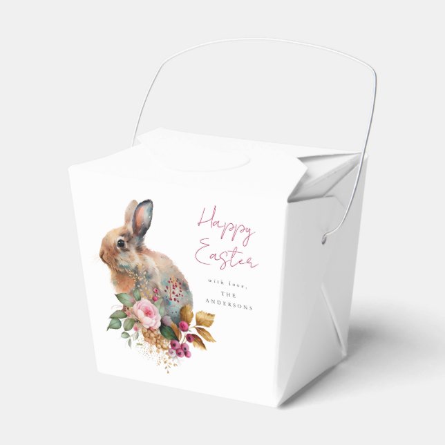 Watercolor Floral Easter Favour Box (Front Side)