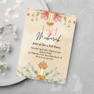 Watercolor Floral Eid Party Invitation