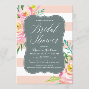 Watercolor Floral Elegance Bridal Shower Invitation