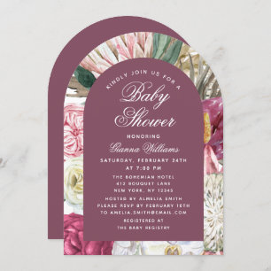 Watercolor Floral Elegant Baby Shower Invitation