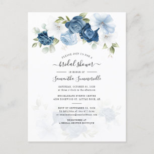 Watercolor Floral Elegant Bridal Shower Invitation Postcard