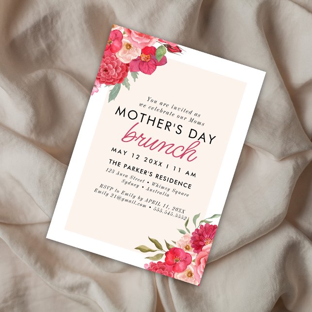 Watercolor Floral Elegant mother's day brunch  Invitation (Creator Uploaded)