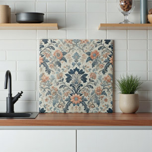 Watercolor Floral Elegant Spring Design Tile