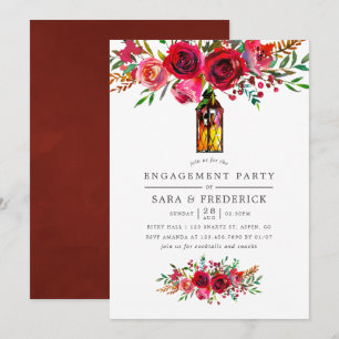 Watercolor Floral Engagement Party Invitation