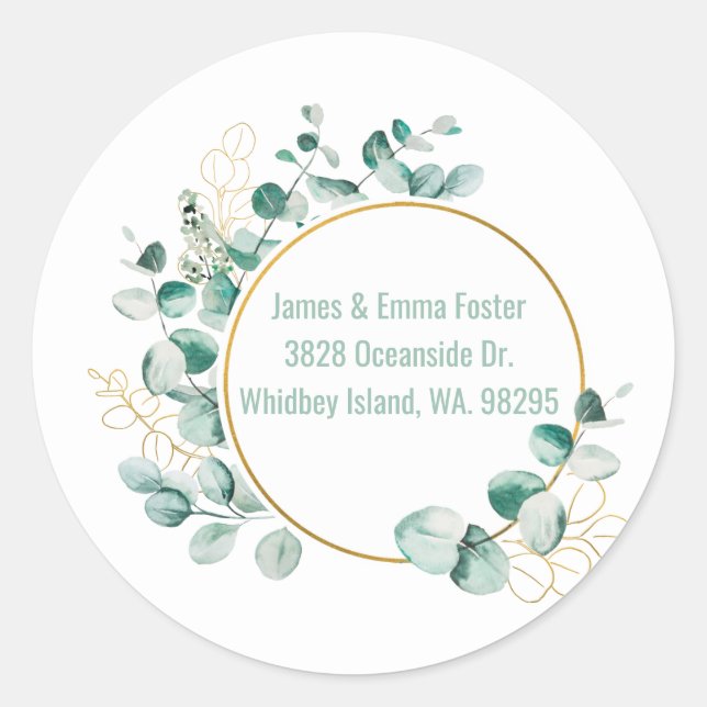 Watercolor Floral Envelope Address Seal (Front)