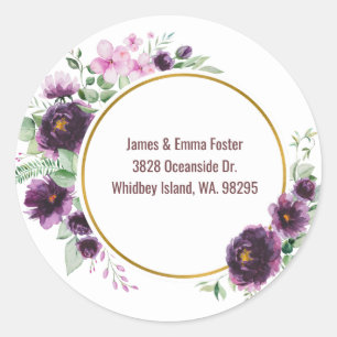 Watercolor Floral Envelope Address Seal