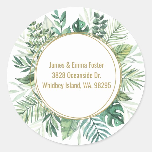 Watercolor Floral Envelope Address Seal (Front)