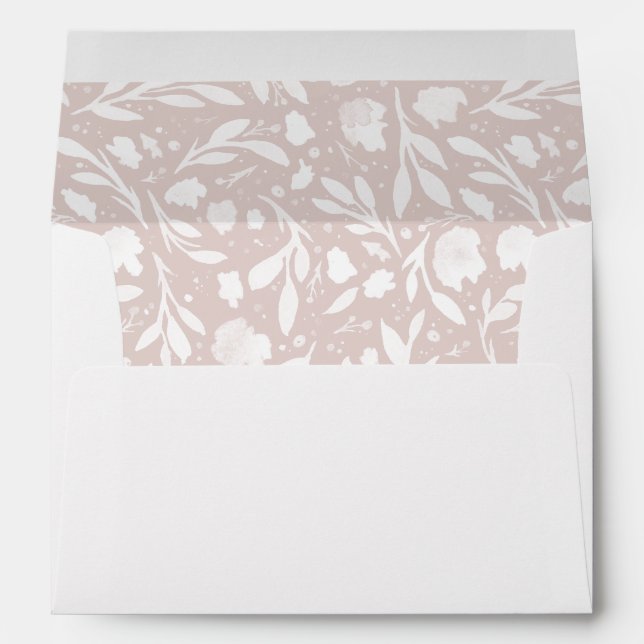 Watercolor Floral Envelope with Patterned Liner (Back (Bottom))