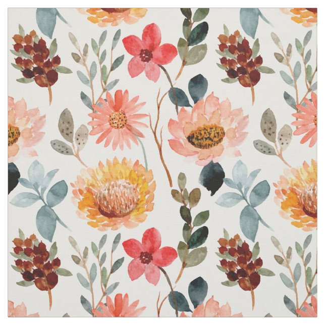 Watercolor floral fabric (Swatch)