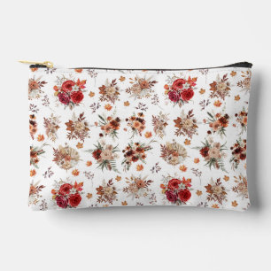 watercolor floral fall autumn pattern chic accessory pouch
