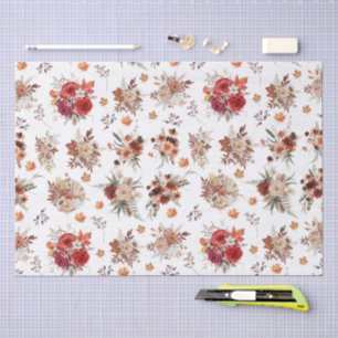 watercolor floral fall autumn pattern stylish tissue paper