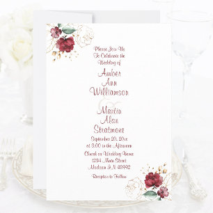 Watercolor Floral Fall Jewel Tone Romantic  Invitation