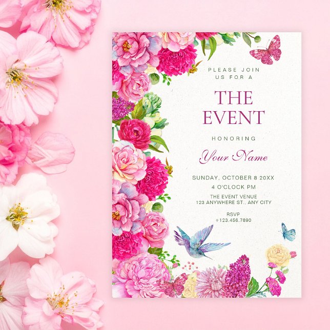 Watercolor floral fauna bloom  invitation (Creator Uploaded)