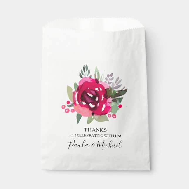 Watercolor Floral Favour Bags (Front)