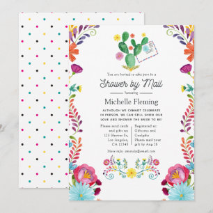 Watercolor Floral Fiesta Bridal Shower by Mail Invitation