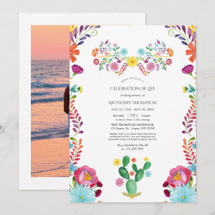 Watercolor Floral Fiesta Celebration of Life Invitation