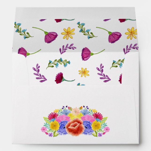 Watercolor Floral Fiesta Envelope (Back (Bottom))