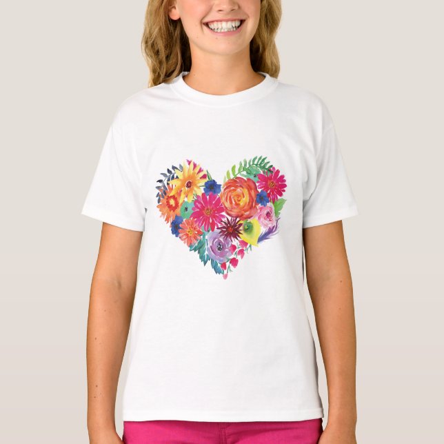 Watercolor Floral Fiesta T-Shirt (Front)