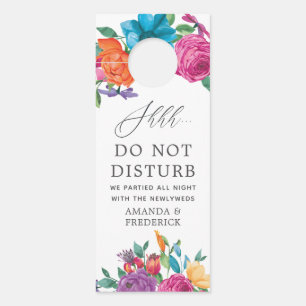 Watercolor Floral Fiesta Wedding Door Hanger