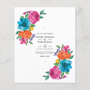 Watercolor Floral Fiesta Wedding Flyer