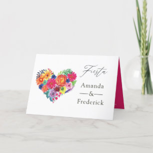 Watercolor Floral Fiesta Wedding Programme