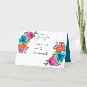Watercolor Floral Fiesta Wedding Programme
