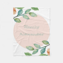 Watercolor Floral Fleece Blanket