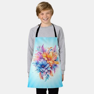 Watercolor Floral Flowers Design-24683 Apron