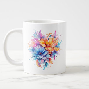 Watercolor Floral Flowers Design-24683 Large Coffee Mug