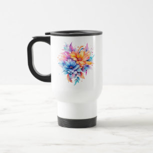 Watercolor Floral Flowers Design-24683 Travel Mug